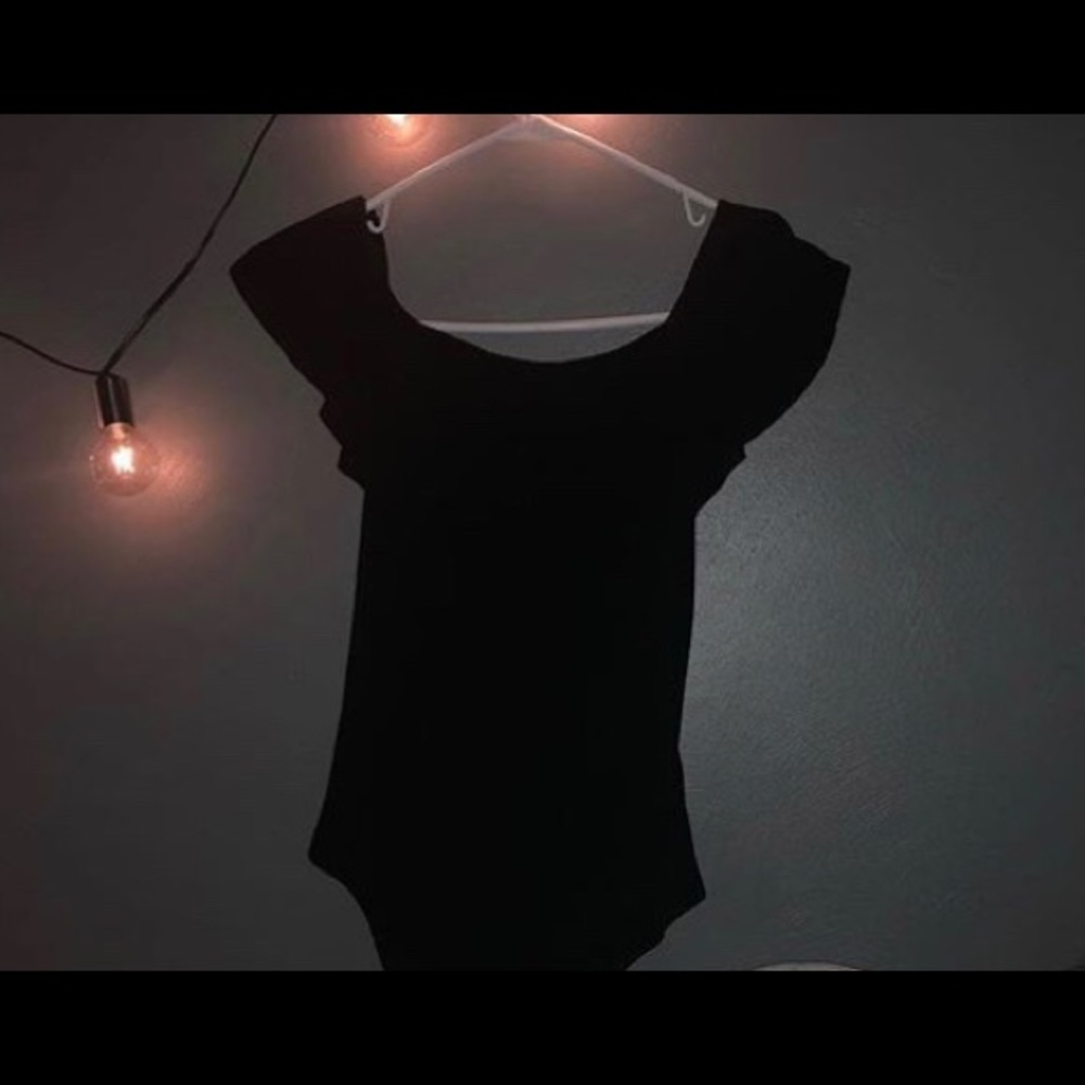 black off the shoulder body suit